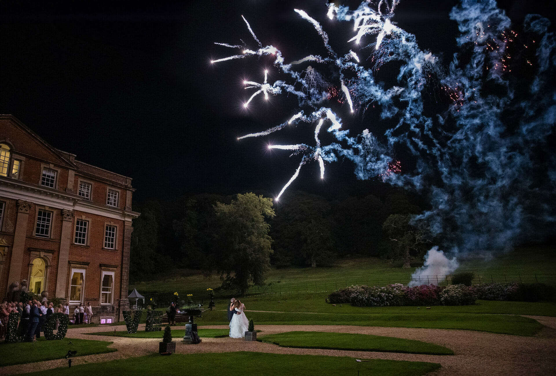 Fireworks at Crowcombe Court Wedding Venue